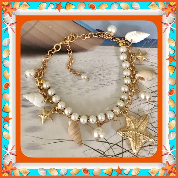 🏖🏝⛱ SEASIDE SHELL AND PEARL ANKLET ⛱🏝🏖 - Picture 3 of 3